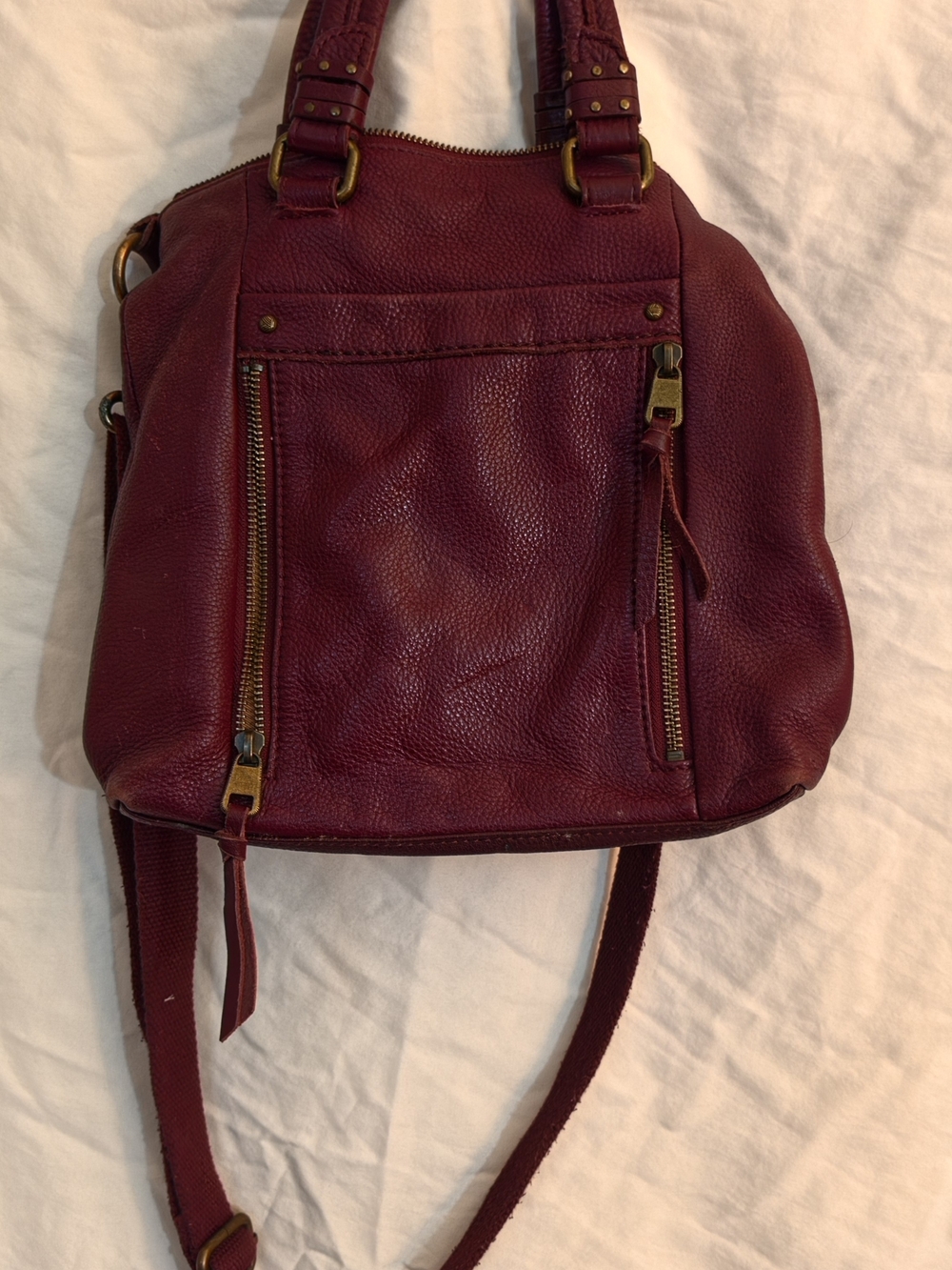 The Sak Burgundy Pebbled Leather Hobo